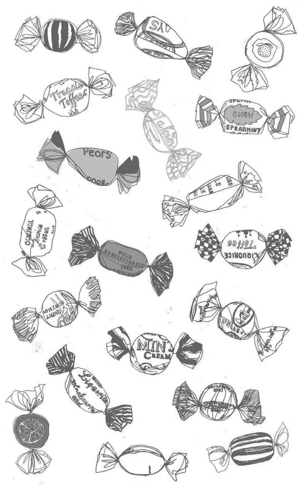 Coloring page sweet candy wrapper