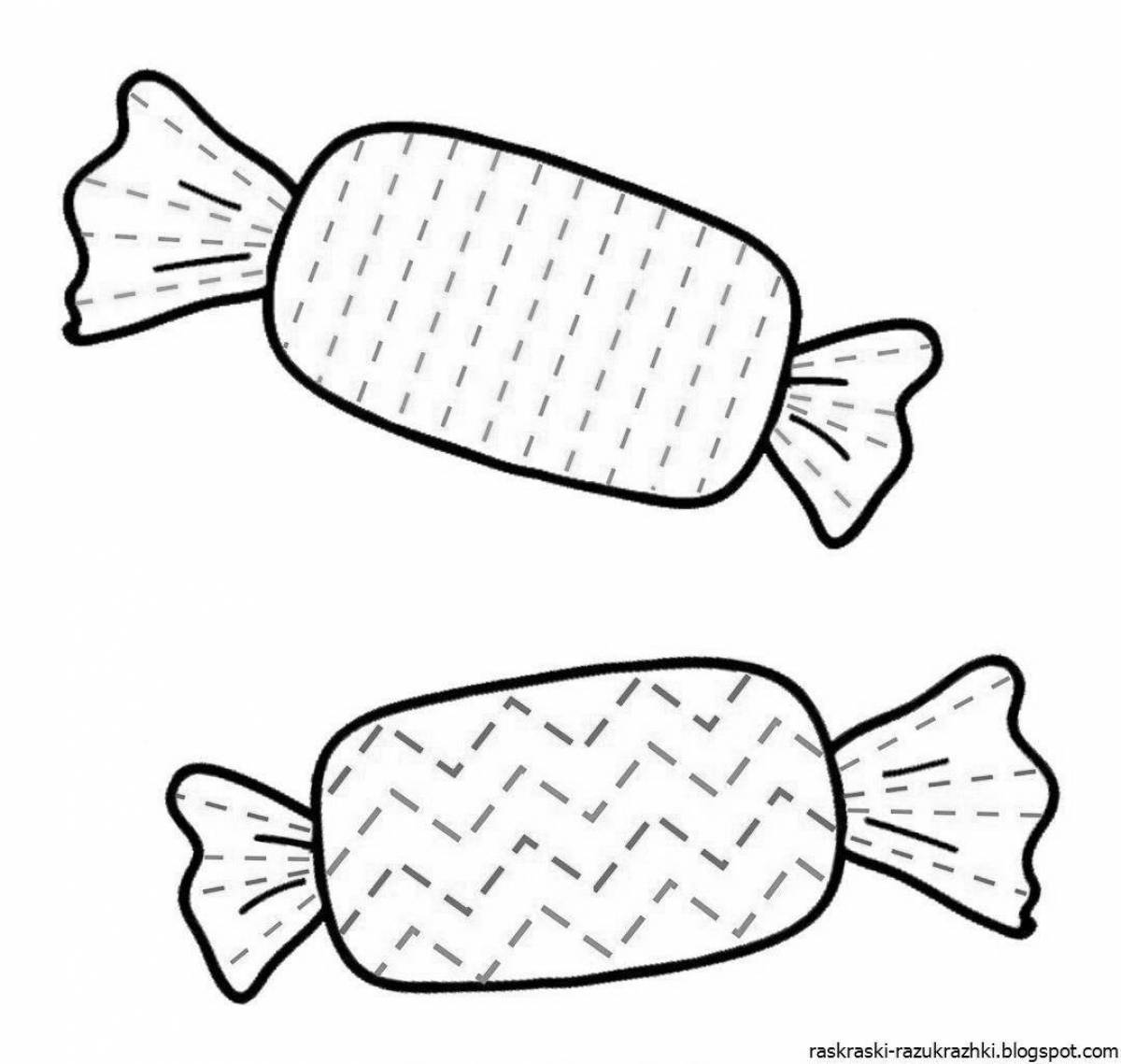 Coloring page delicious candy wrapper