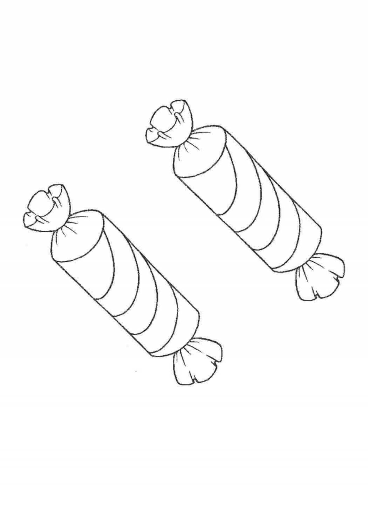 Coloring page fancy candy wrapper