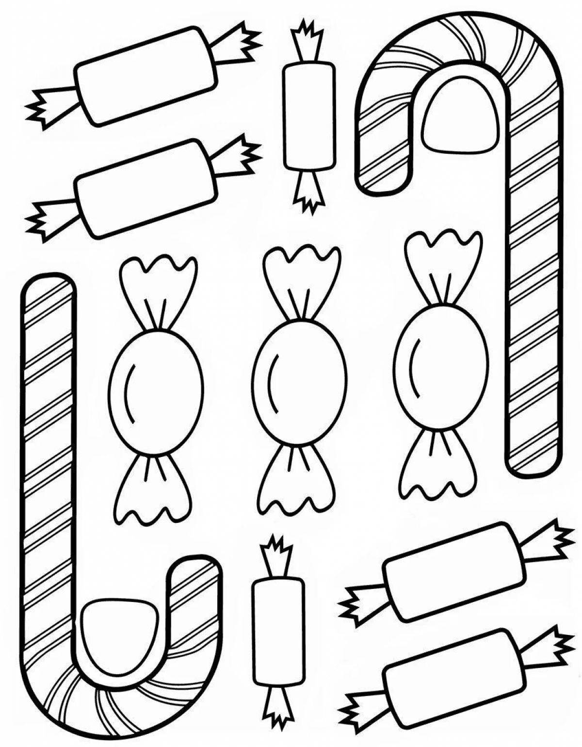 Fancy candy wrapper coloring book