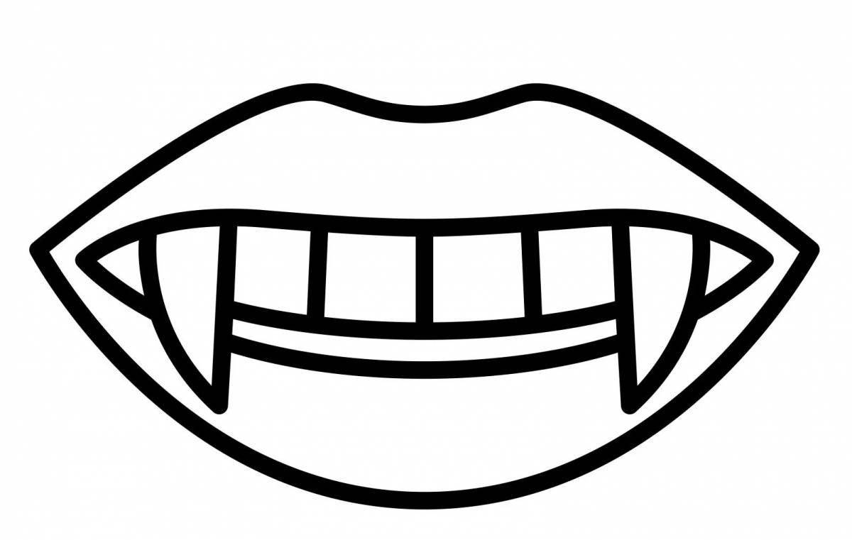 Анимированная раскраска «рот с зубами»