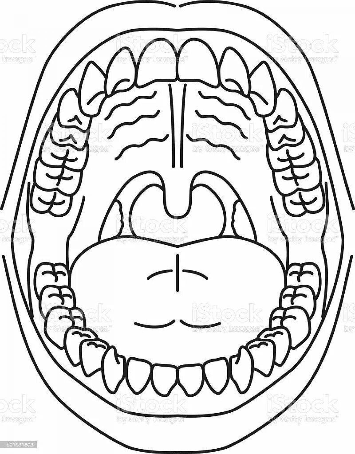 Radiant coloring mouth with teeth