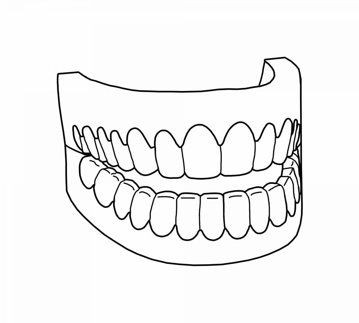 Intense coloring mouth with teeth