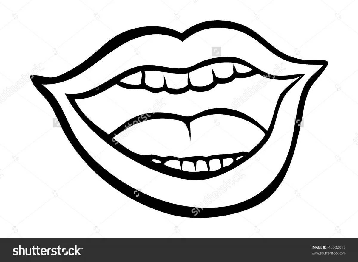 Завораживающая раскраска рот с зубами