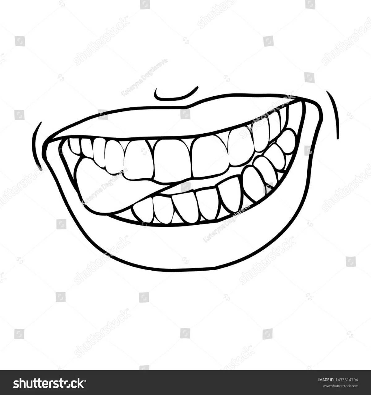 Великолепная раскраска рот с зубами