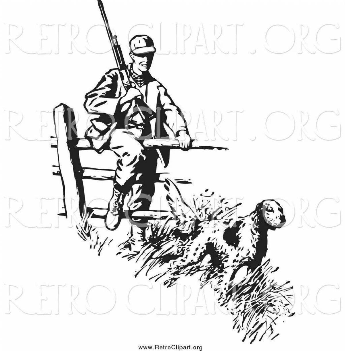 Strong hunter dog coloring pages