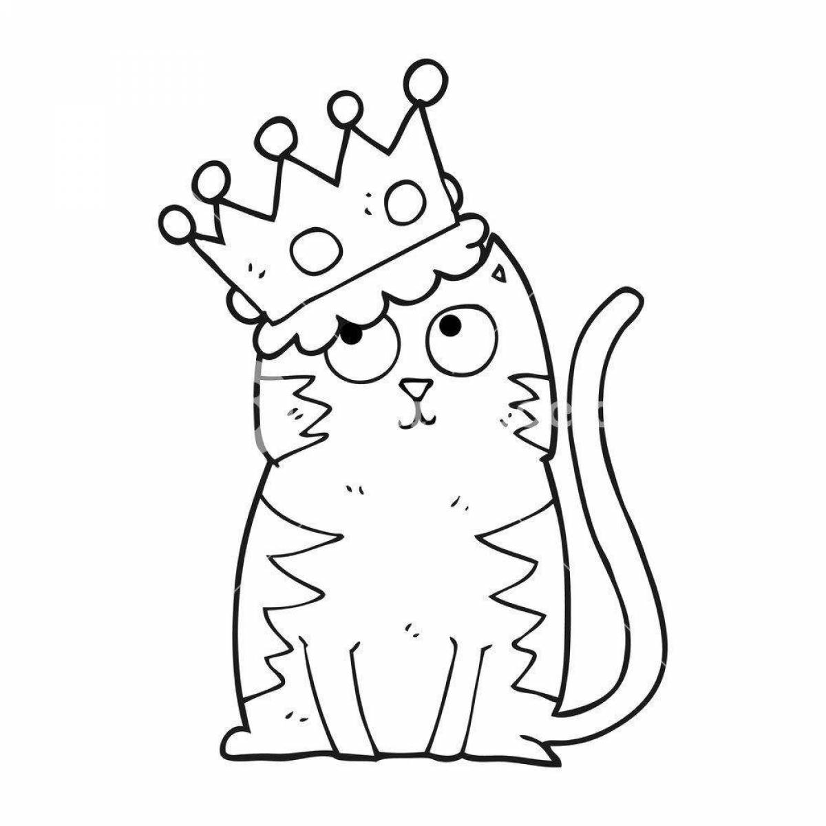 Colorful cat in a hat coloring book