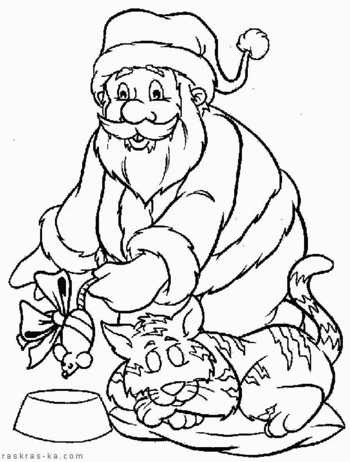 Coloring page magic cat in a hat