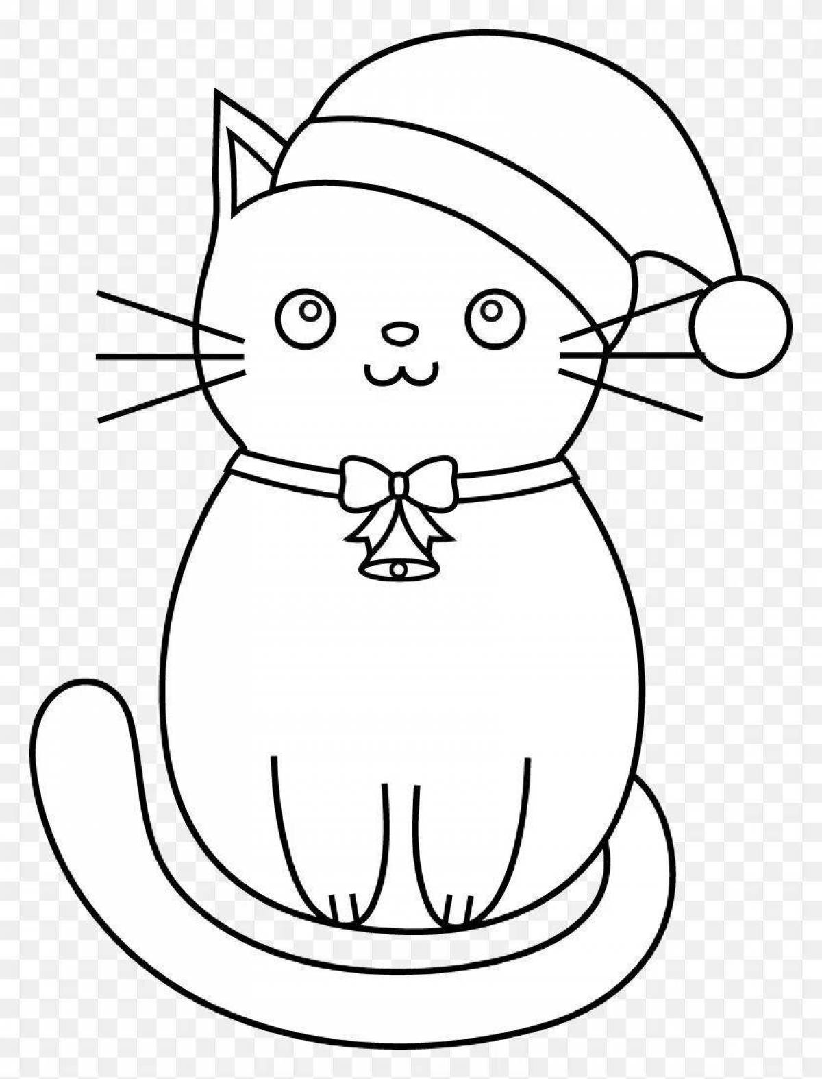 Буйный кот в шляпе раскраска