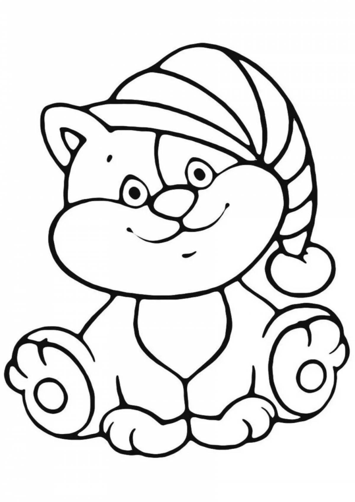 Coloring page strange cat in a hat