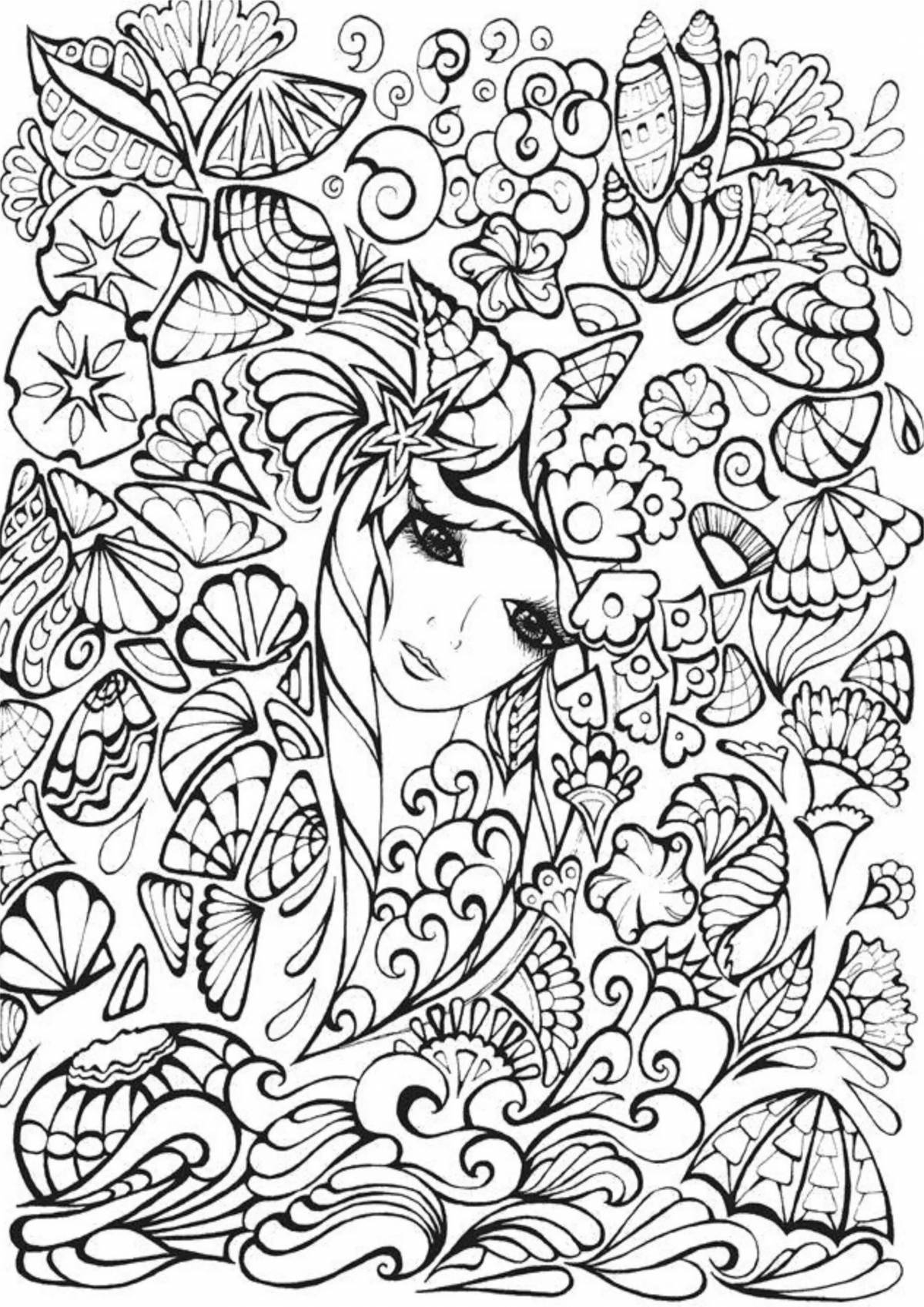 Tempting anti-stress coloring book for adults