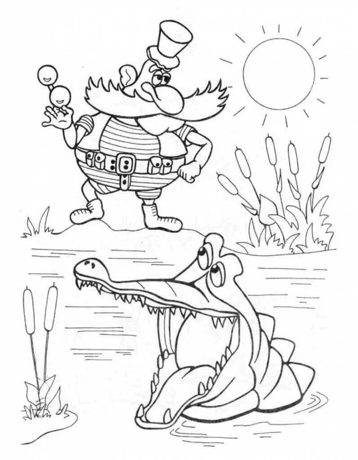 Majestic coloring pages heroes of Chukovsky's fairy tales