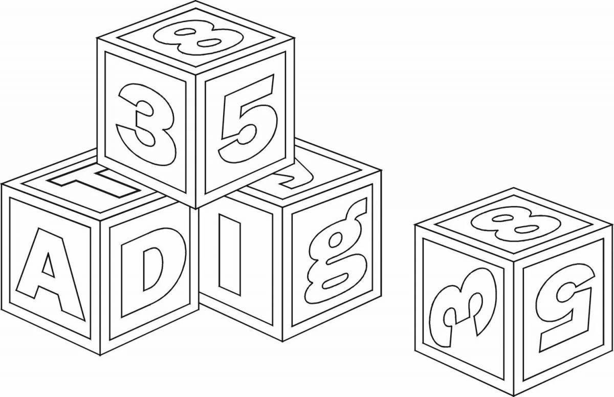 Color splash cube coloring book for kids