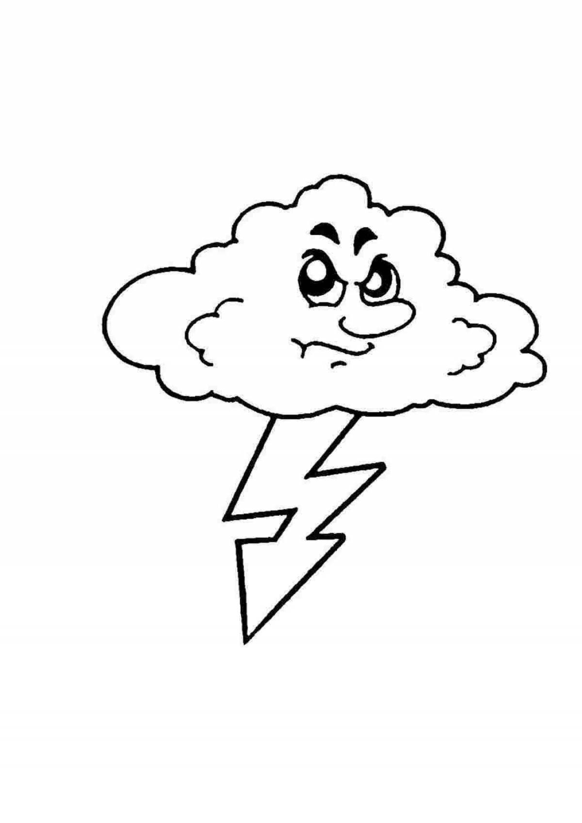Colorful storm coloring page for kids