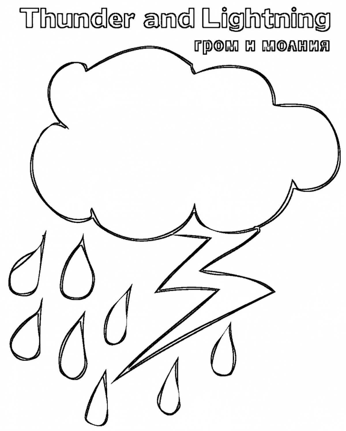 Adorable thunderstorm coloring page for kids