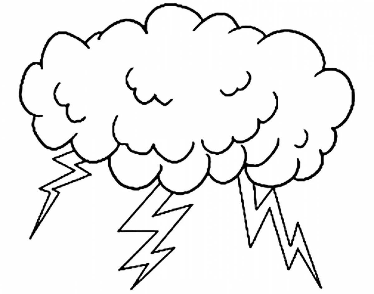 Playful storm coloring page for kids