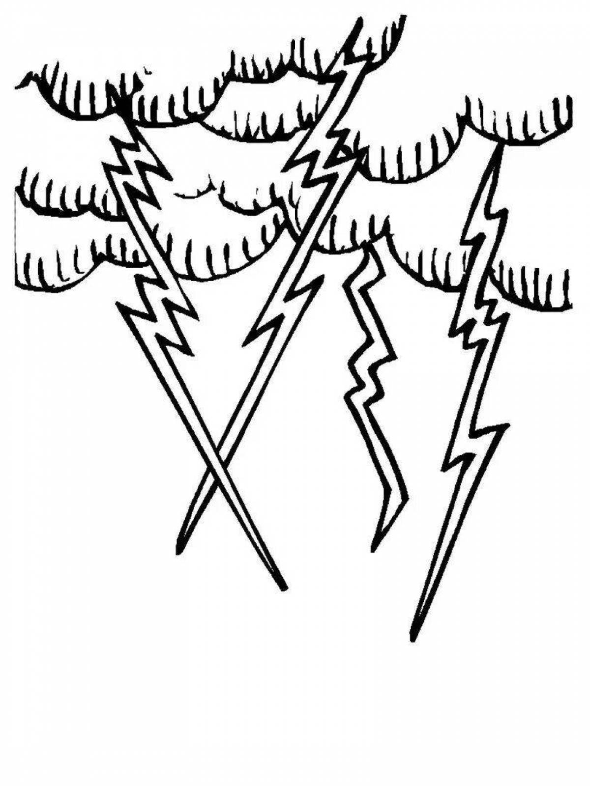Shining thunderstorm coloring book for kids