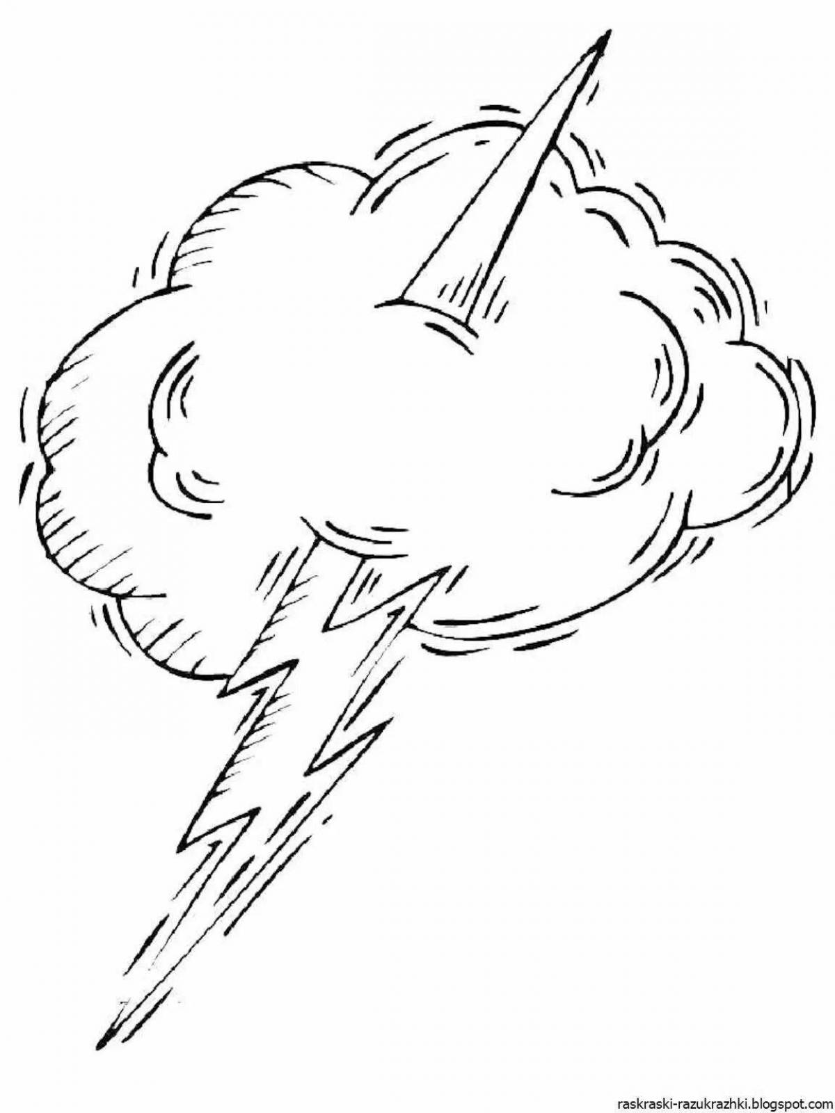 Courageous Thunderstorm Coloring Page for Children