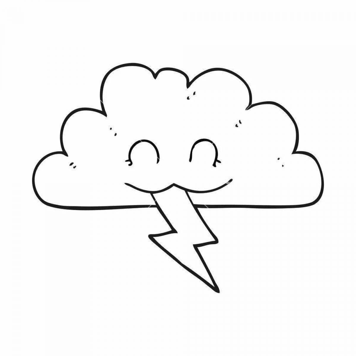Glorious thunderstorm coloring pages for children