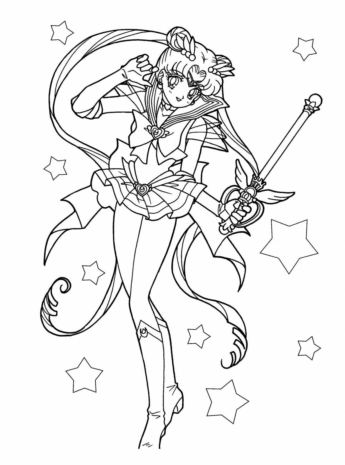 Delightful coloring book for girls sailor moon