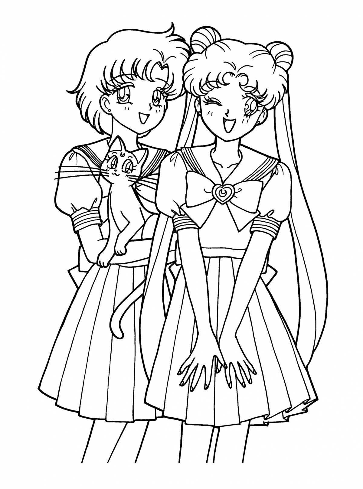 Marvelous coloring book for girls sailor moon