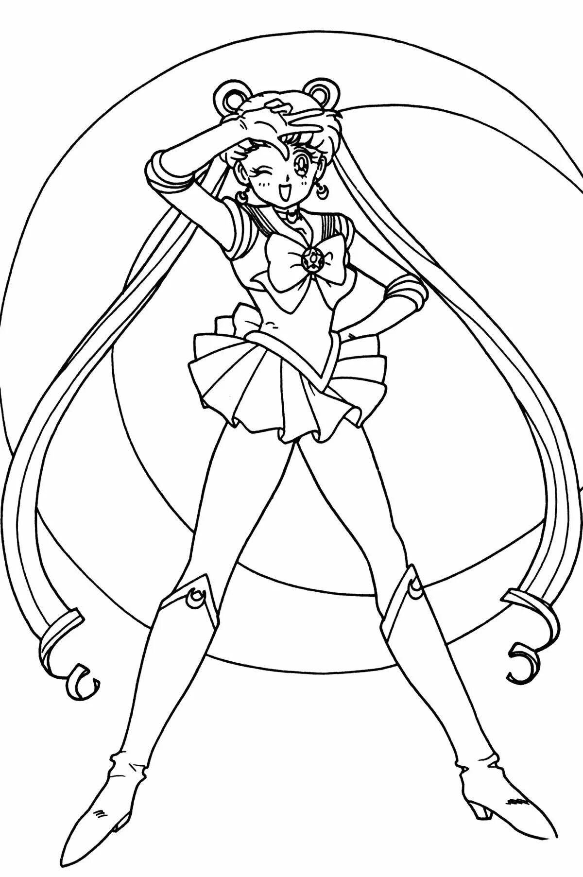 Sailor moon dazzling coloring book for girls