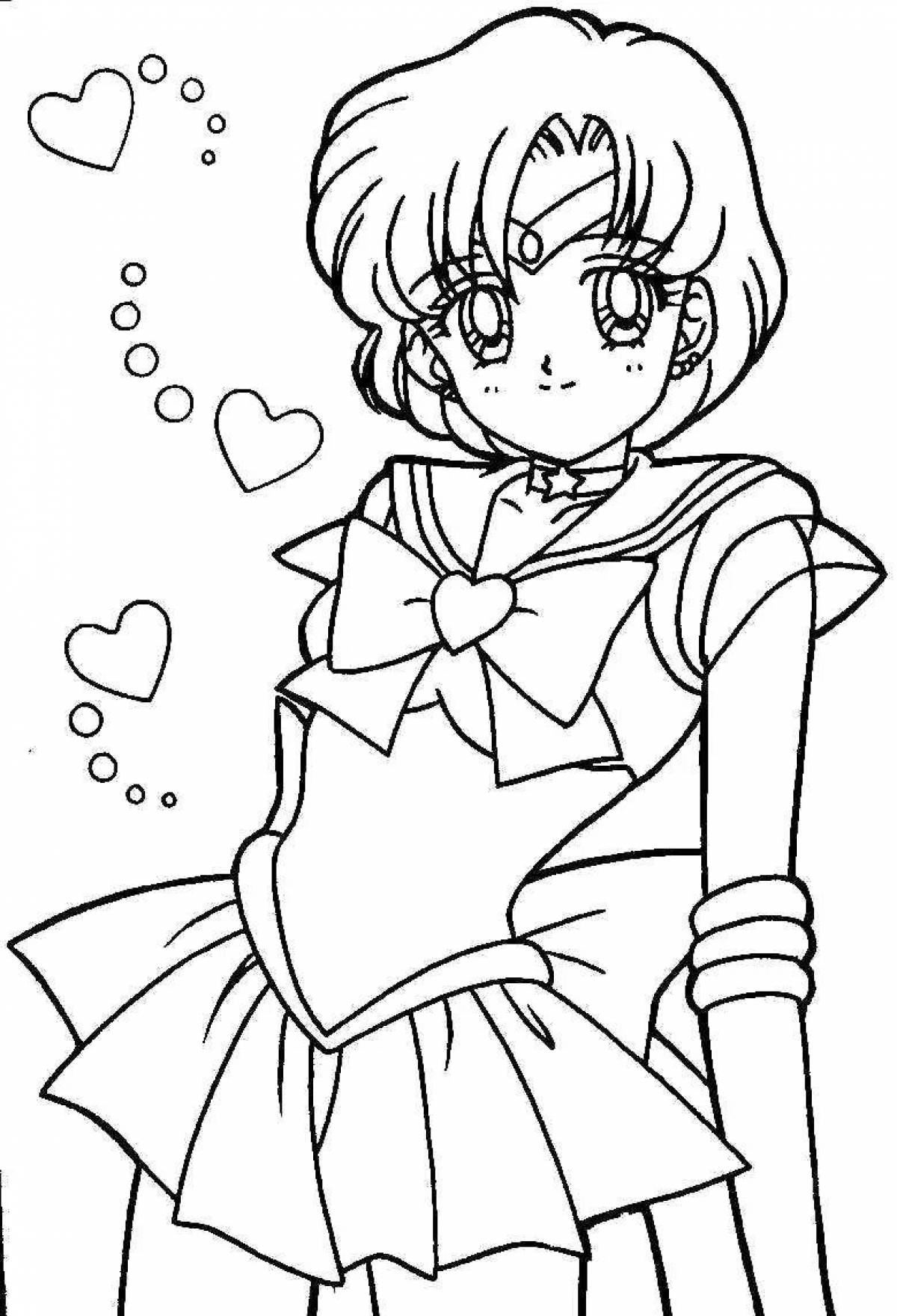 Dreamy coloring book for girls sailor moon