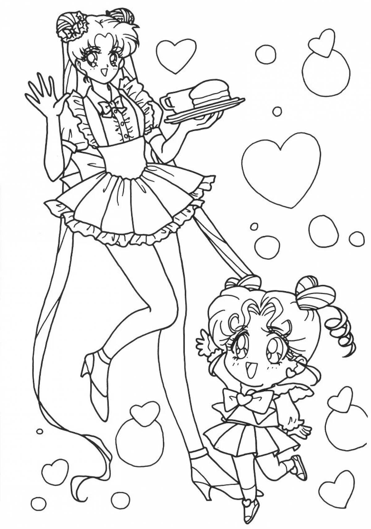 Comic coloring book for girls sailor moon