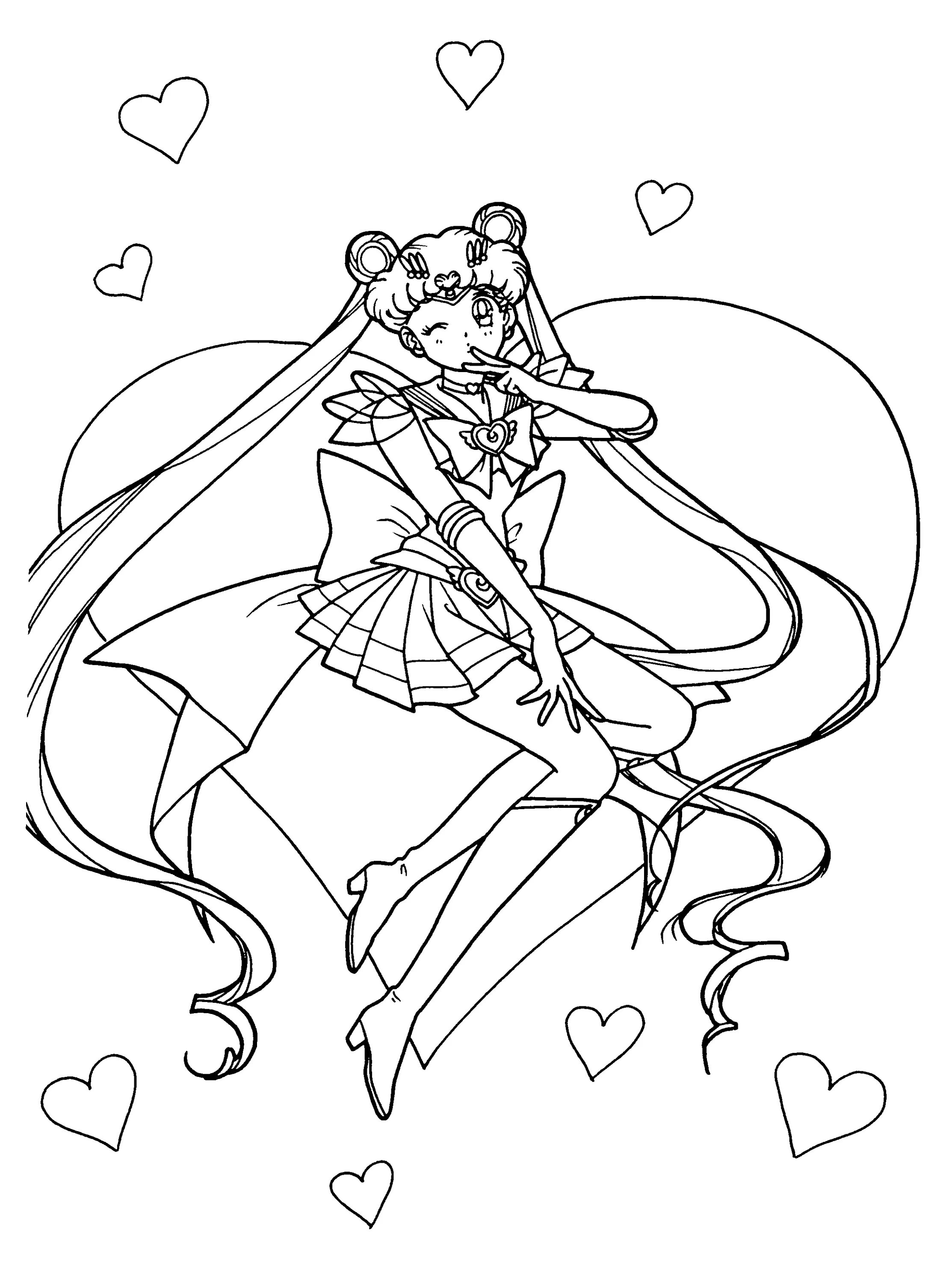 Blissful coloring book for girls sailor moon