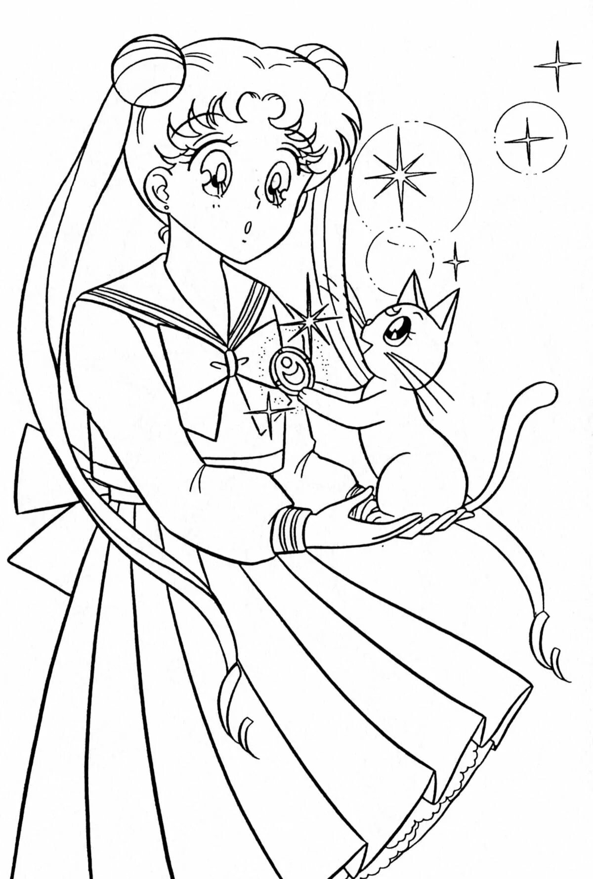 Peace coloring for girls sailor moon