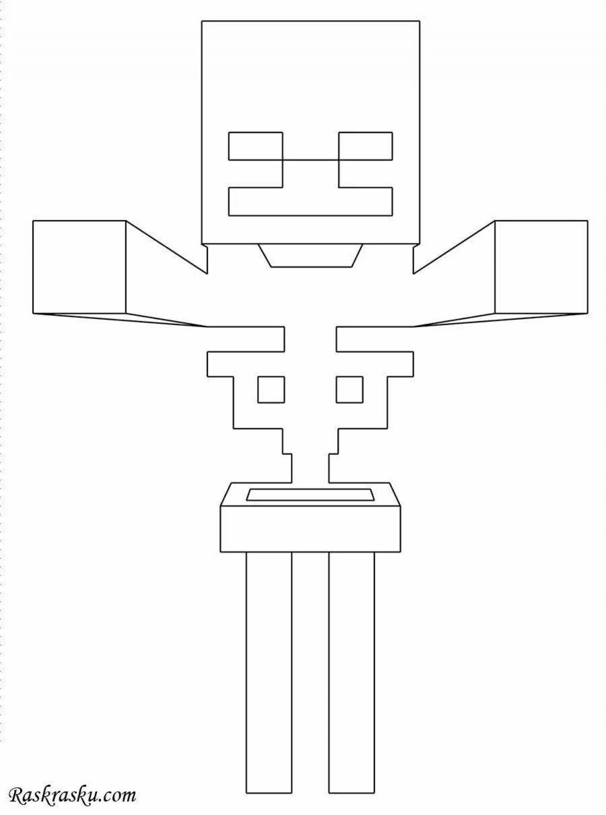 Awesome minecraft warden coloring page