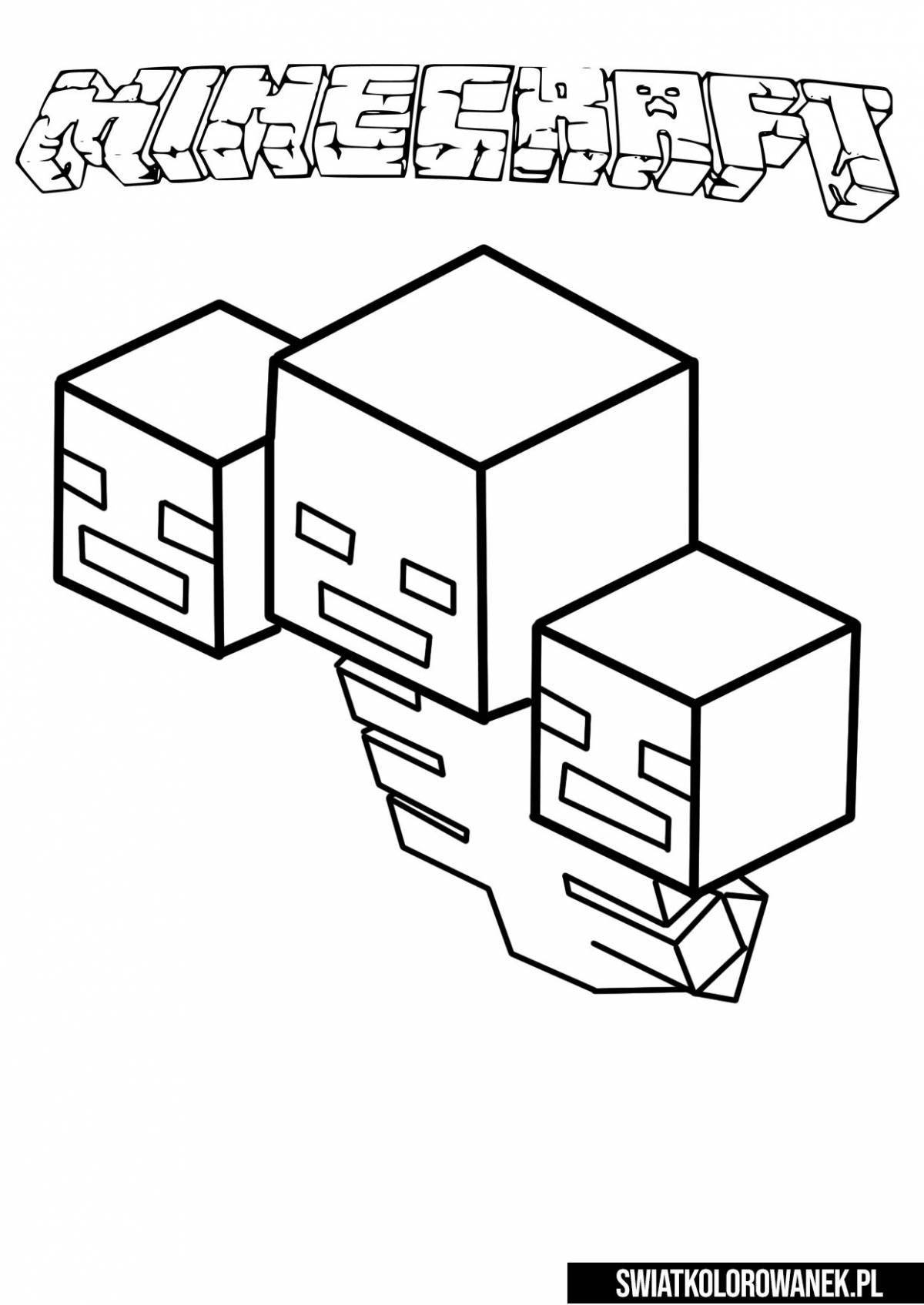 Dynamic minecraft warden coloring page