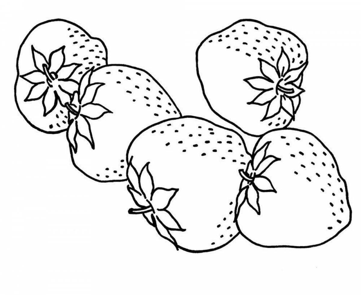 Playful strawberry coloring book for kids