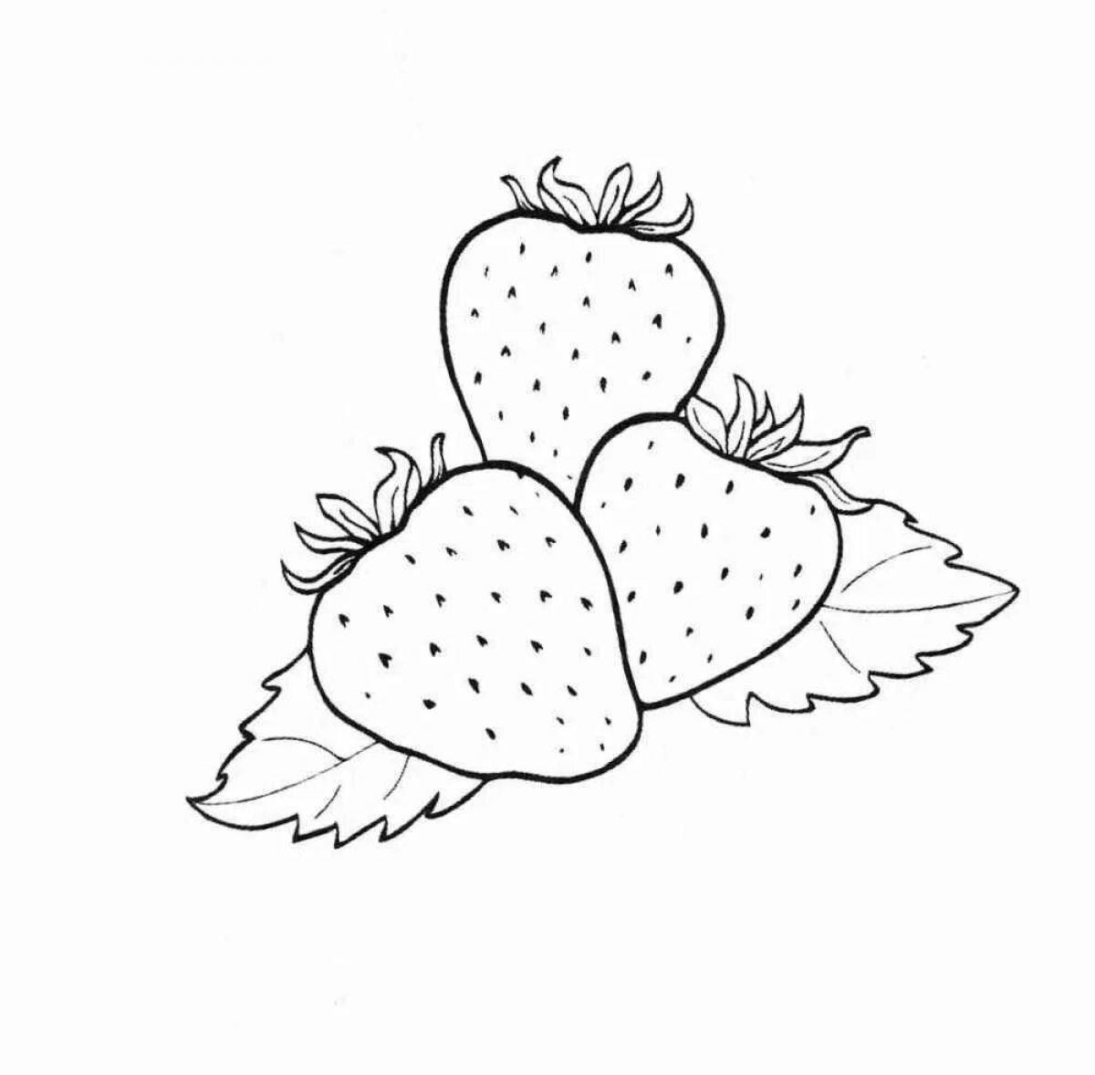 Adorable strawberry coloring book for kids