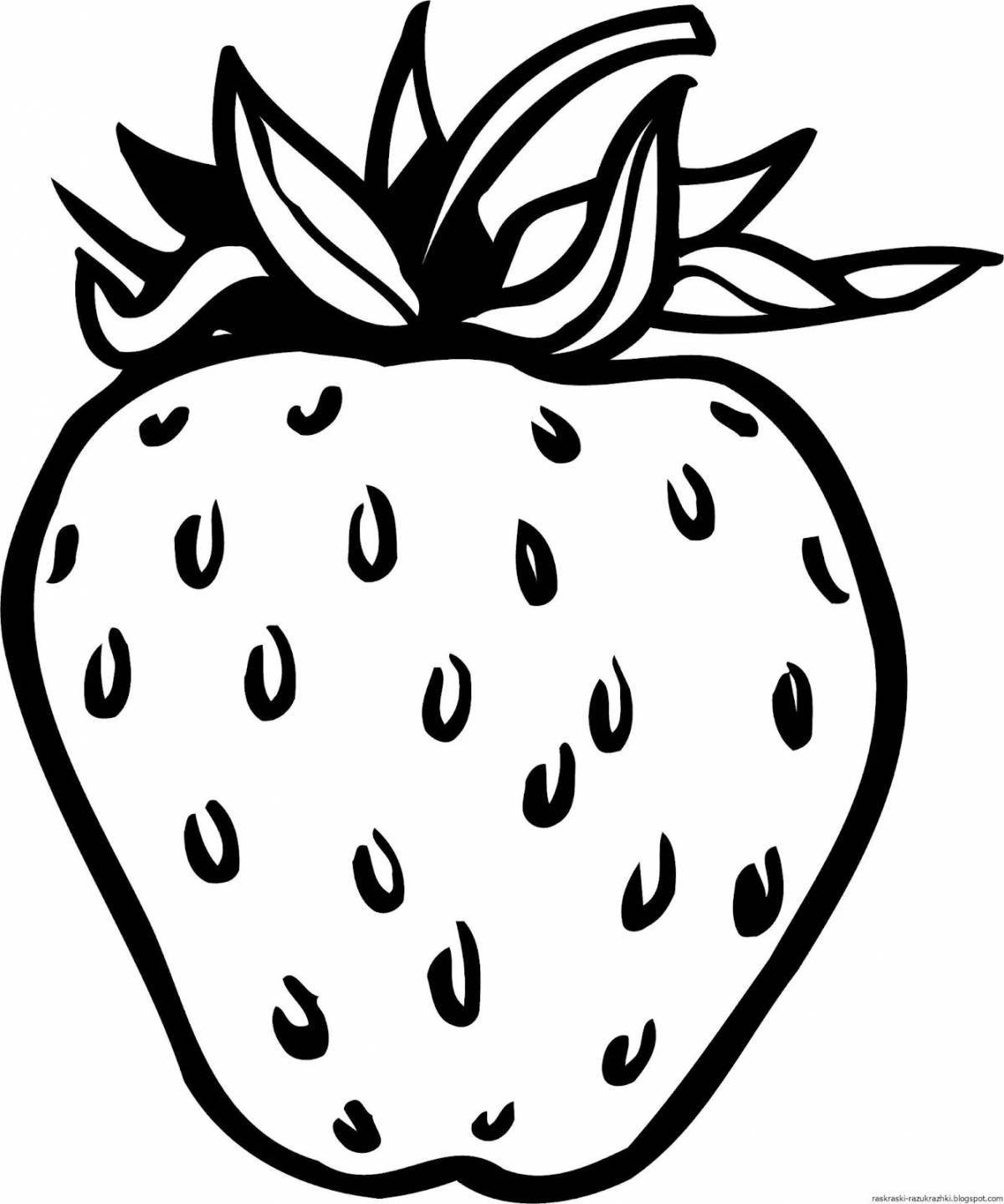 Cute strawberry coloring book for kids