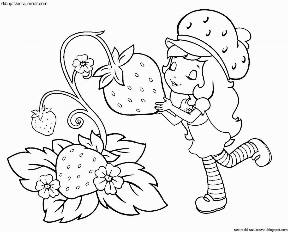 Humorous strawberry coloring book for children