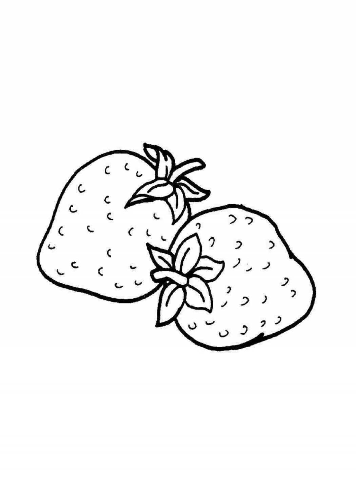 Fun coloring strawberry for kids