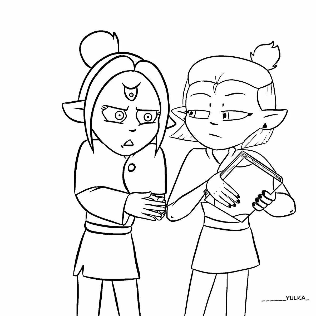 Humorous coloring of the owl house luz