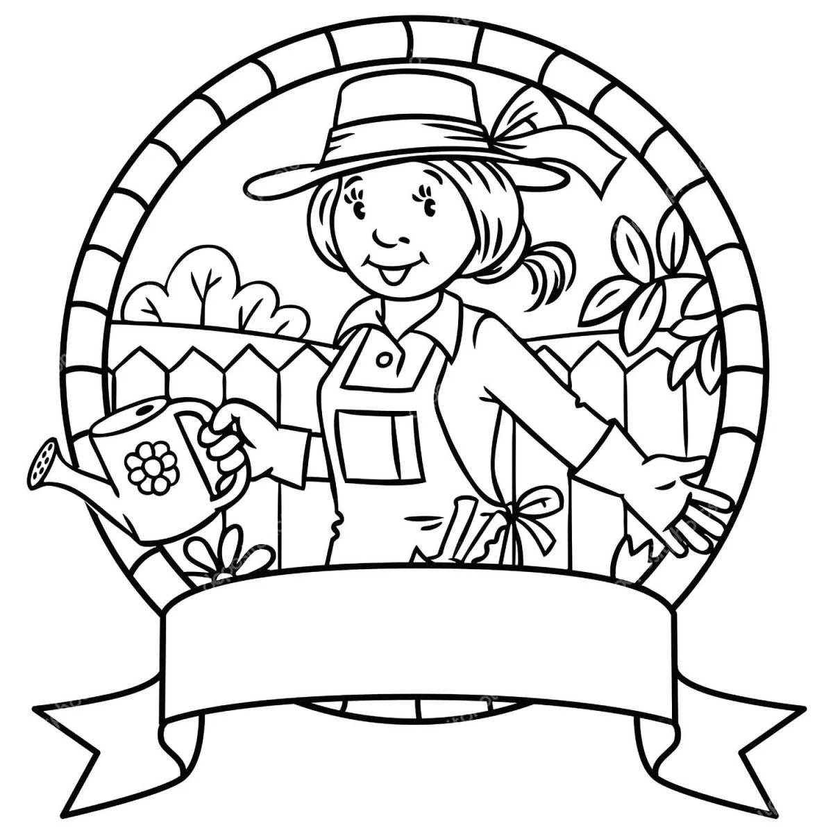 Gardener coloring book for kids