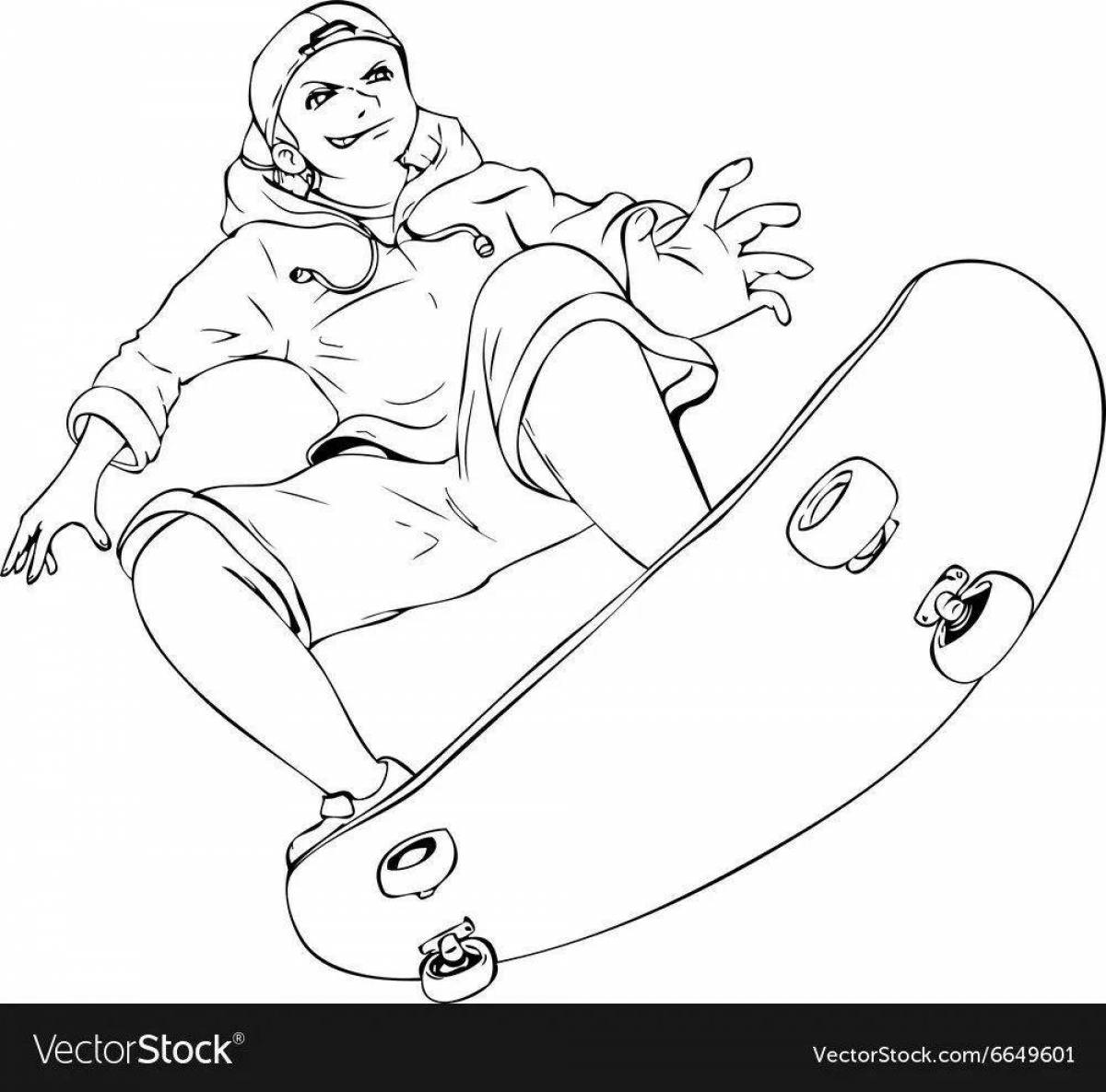 Шустрая девочка на скейтборде