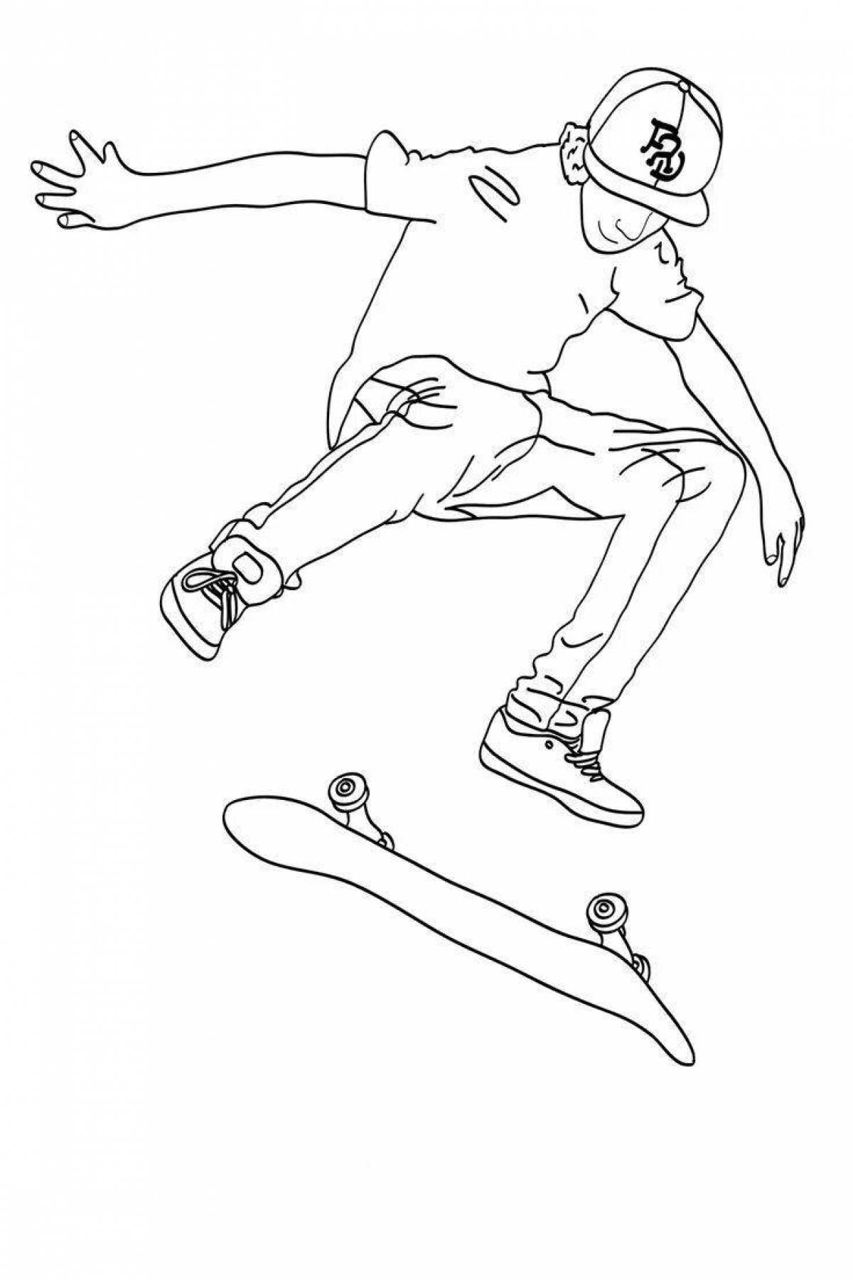 A tenacious girl on a skateboard