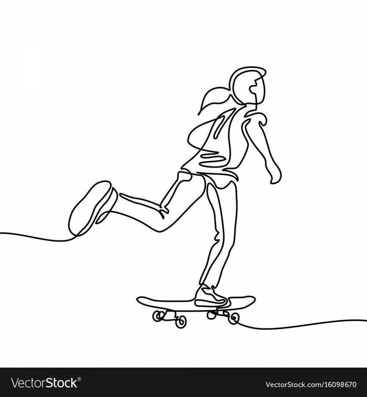 Innovative skateboard girl