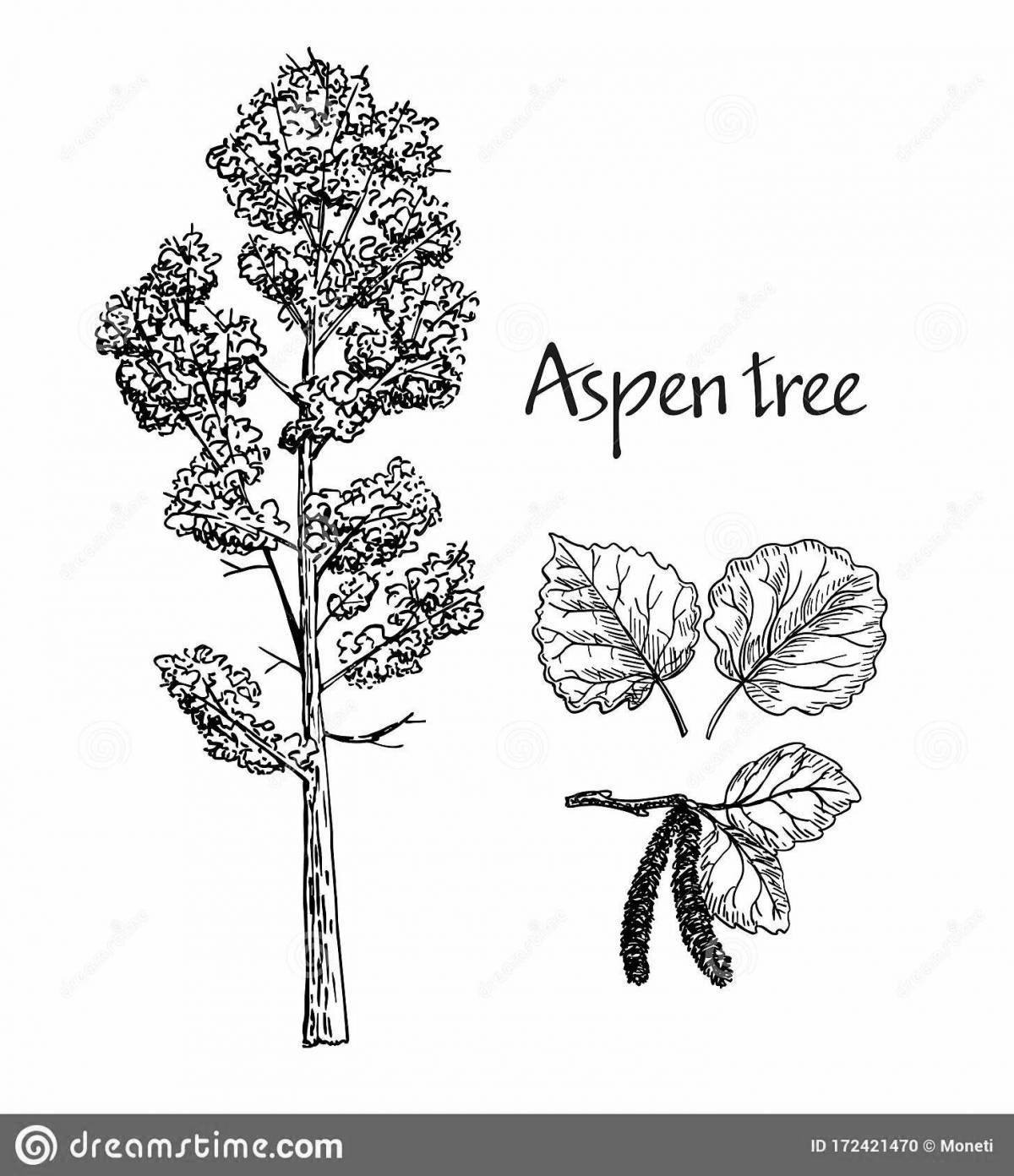 Joyful linden coloring for kids