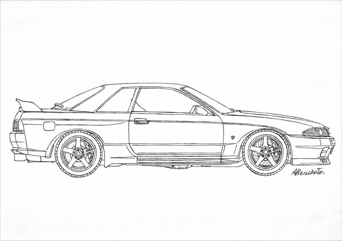 Coloring majestic nissan skyline r34