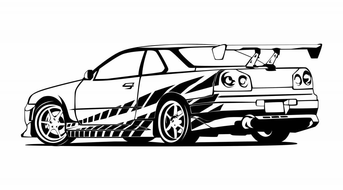 Photo Great coloring nissan skyline r34
