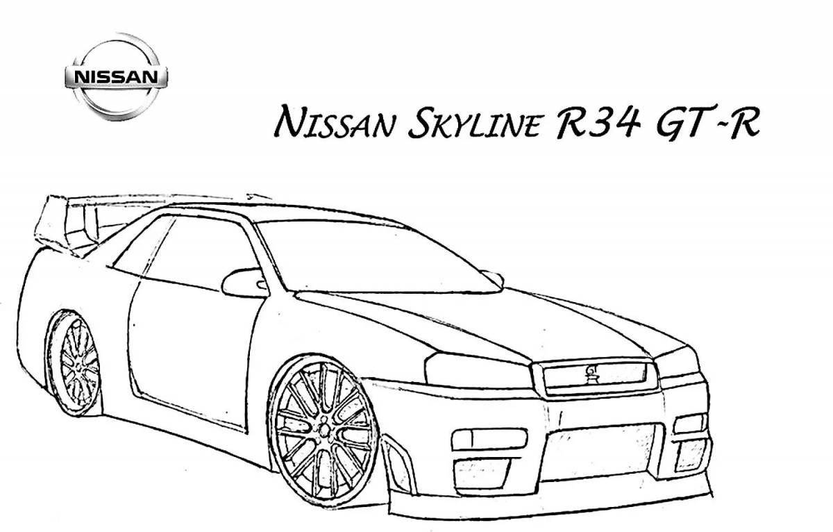 Photo Elegant coloring nissan skyline r34