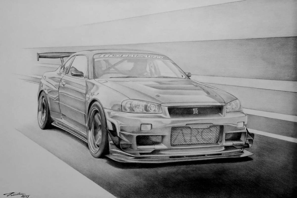 Perfect coloring nissan skyline r34