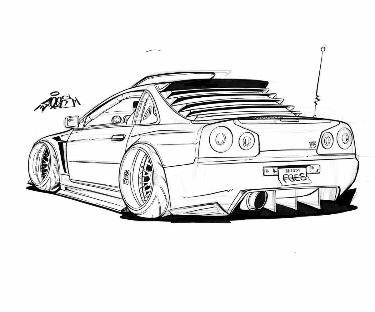 Photo Radiant coloring nissan skyline r34