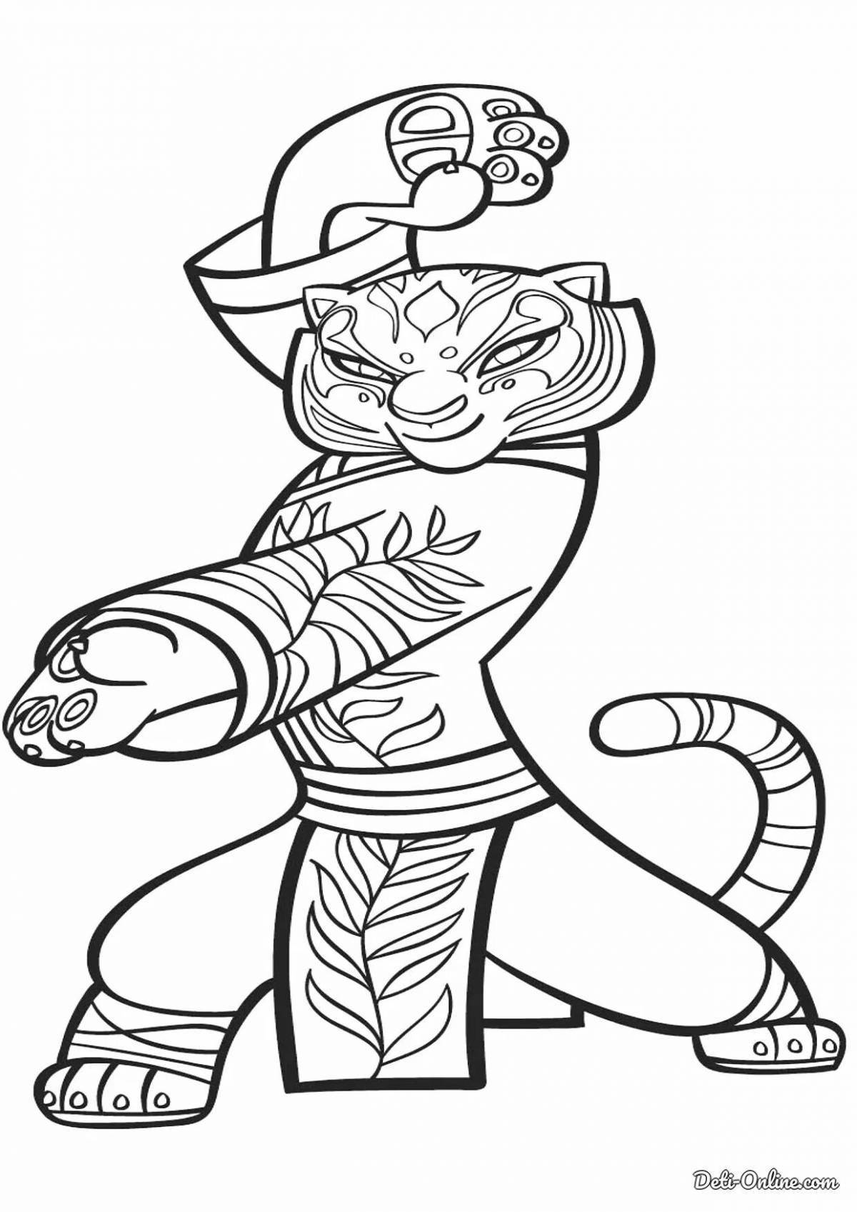 Playful kung fu panda kai coloring book