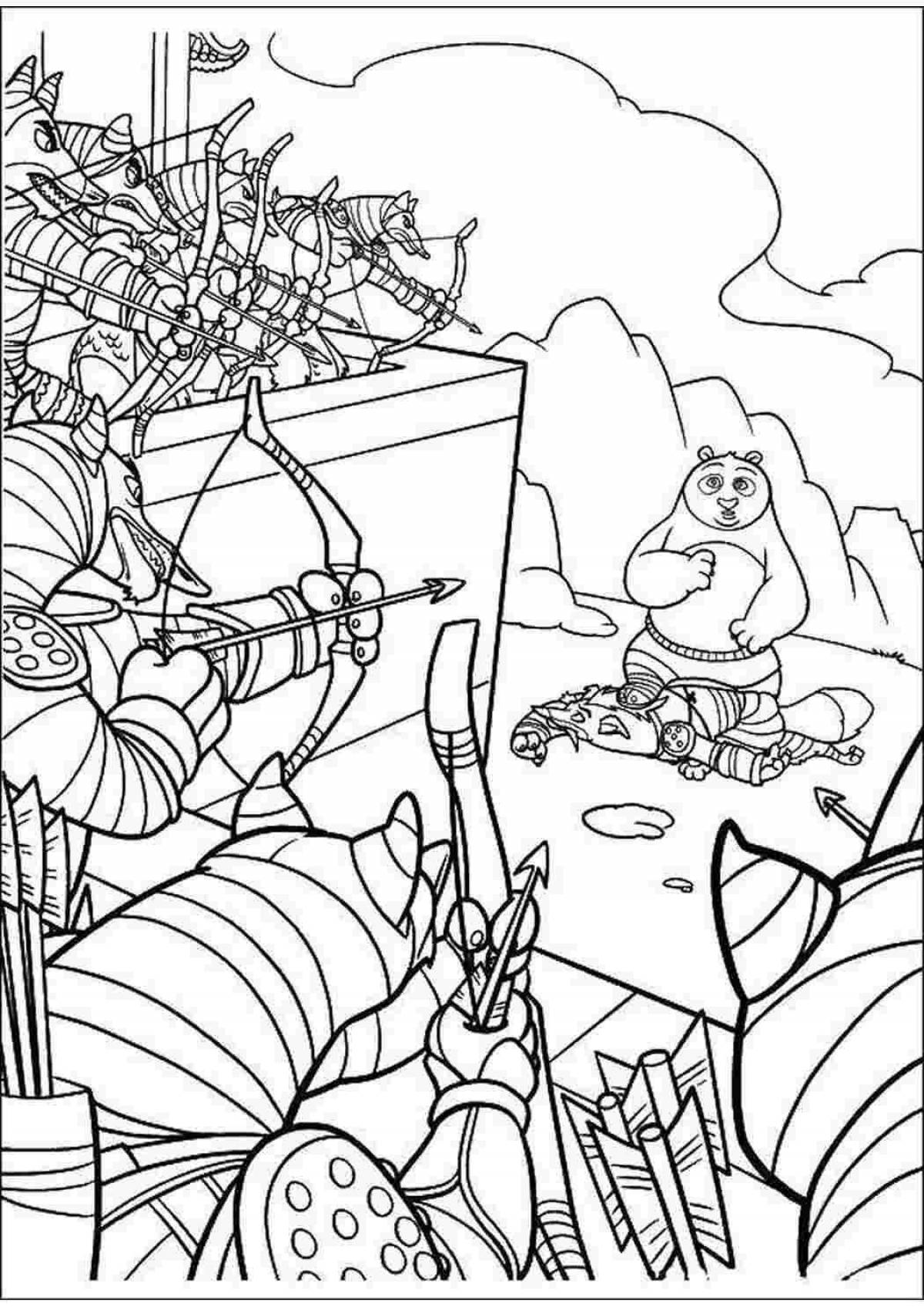 Fabulous kungfu panda kai coloring page